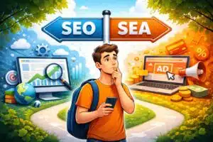 SEO vs SEA in de Kempen: Welk kanaal past bij uw KMO? - KEMP Marketingbureau seo-vs-sea-welk-kanaal-past-bij-uw-kmo-in-de-kempen-kiezen-pad-volgen